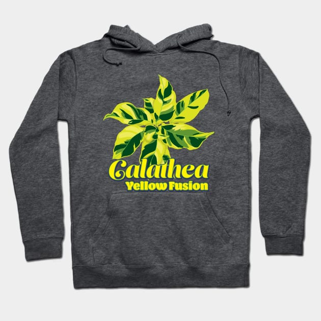 Calathea Yellow Fusion Hoodie by LEO+SKYLAR